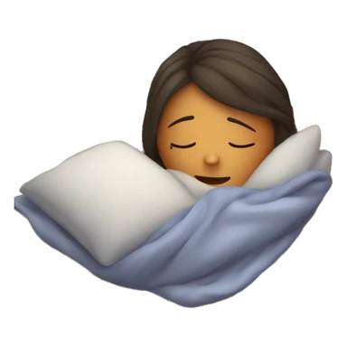 Cozy girl sleeping under blanket on comfy pillow sticker
