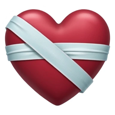 Heart bandaged burgendy shiny  sticker