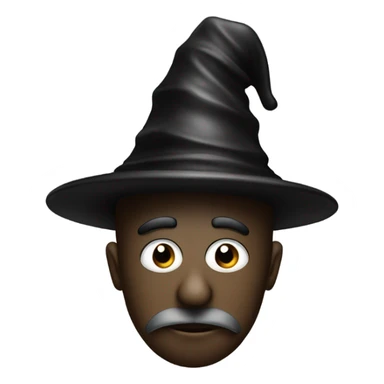 a black chess pawn, just the face, with a wizard hat sticker