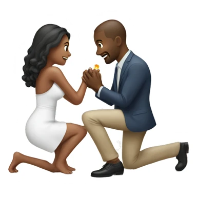 Man proposing on one knee with a ring to his girlfriend sticker