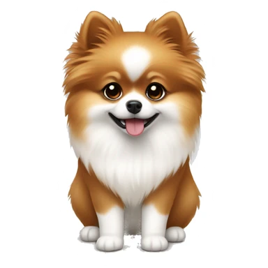 Pomeranian White and brown. cute sticker