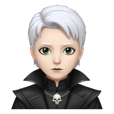 necromancer with black leather outfit white hair sticker