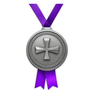 4th place medal made of pewter with a purple ribbon sticker