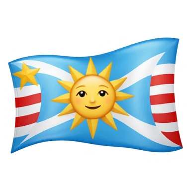 Create a flag proposal for Hispanic America, combining symbolic elements common to Hispanic-American countries:

AZUL CELESTE  
---------------------  
  ★   ★   ★   ★   ★  
     ☀  
---------------------  
VERMELHO  
```  
*(Sol central com estrelas acima, entre faixas azul e vermelha.)*   sticker