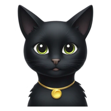 black cat from Sailor Moon sticker