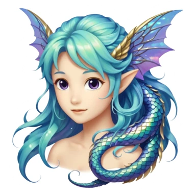 Anime Fae Dragon She her sticker