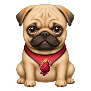 miami heat logo pug dog sticker