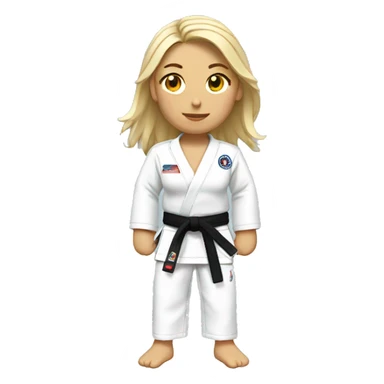 woman jiu jitsu white belt sticker