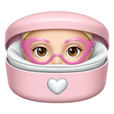 Clinique eye mask  in a light pink round container  sticker