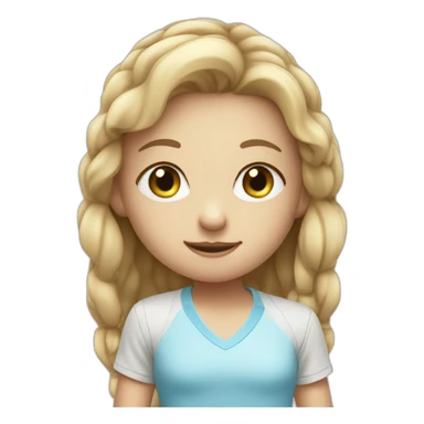 Cute tennis player with big blue eyes and long hair sticker