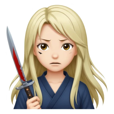 Anime girl with knife sticker
