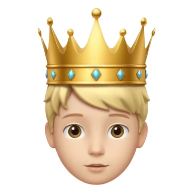 Royal Kid with fancy crown head 3d with real face sticker
