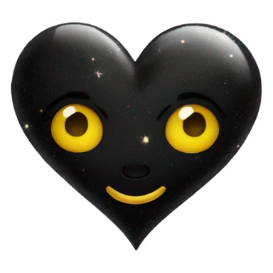 Black heart with sparkles  sticker