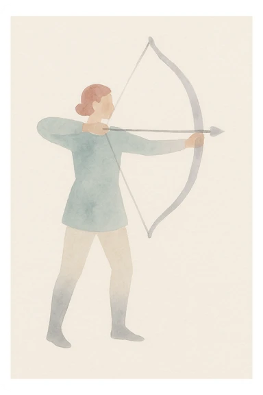 archer, watercolor style, soft edges, artistic sticker