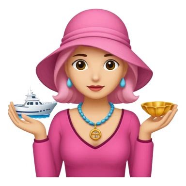 Rosa mujer comprando collares de concha marina 🐚  sticker