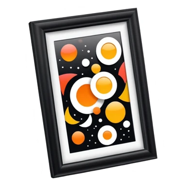 framed digital artwork with abstract vector shapes inside sticker