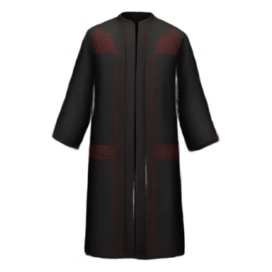 palestinian thobe, black fabric with red stitching sticker