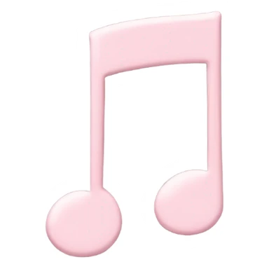 Pale pink music note with pale pink heart  sticker