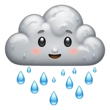 emoji of grey cloud is raining sticker