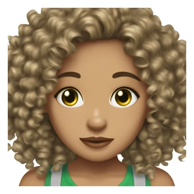 latina baddie lightskin green eyes curly hair with braces sticker