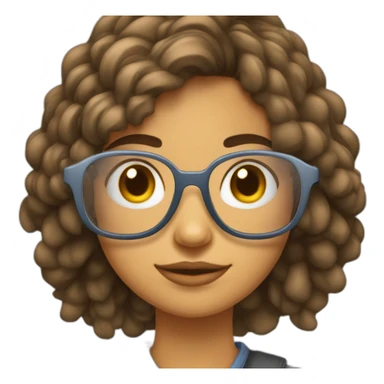 Chica con lentes cabello ondeado de tez trigueña  sticker