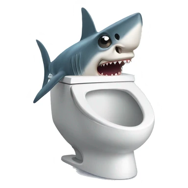 shark sticking his head out of a toilet sticker