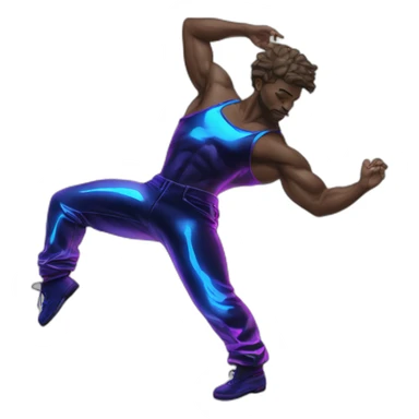  male dancer big booty neon sign style sticker