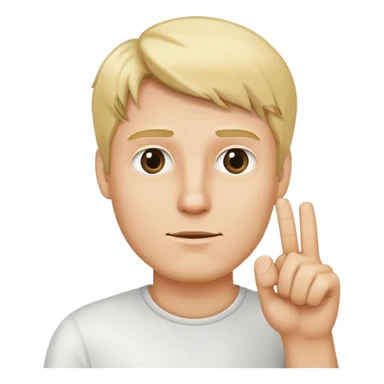 a blond man, showing one finger to say wait sticker