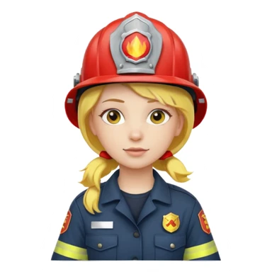 girl fireman with yellow hair sticker