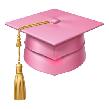 Light pink graduation hat with light gold tassel  sticker