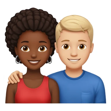 Couple in love black girl and white boy  sticker