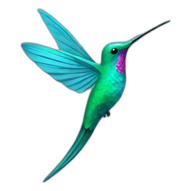 A mermaid colored hummingbird on a cibeliia logo sticker
