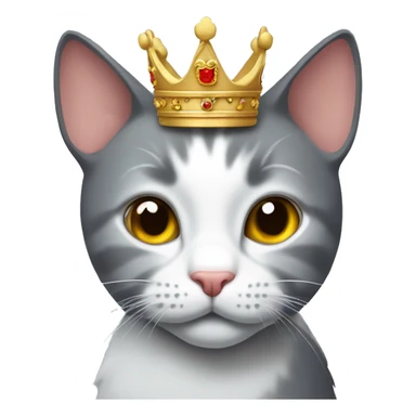 Un gato con una corona de rey sticker