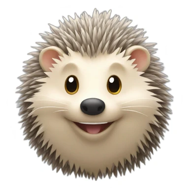 smiling hedgehog working in an office sticker