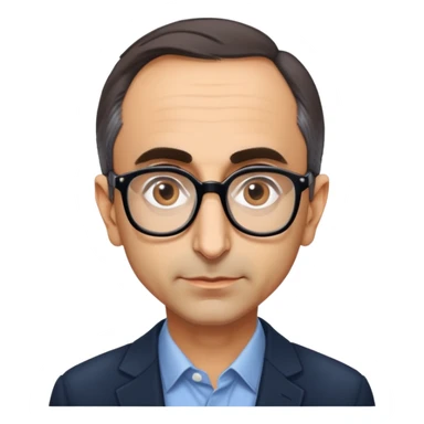 portrait of Eric Zemmour, with glasses sticker