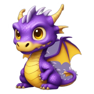 purple dragon with yellow eyes wearing wizard clothes sticker