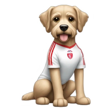 Perro caniche con la camisa de river plate sticker