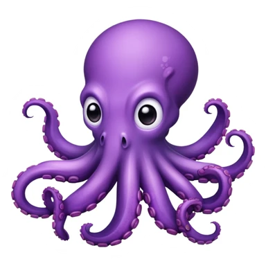 cute purple octopus with eight tentacles sticker