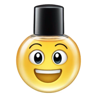 smiling perfume face with black cap sticker