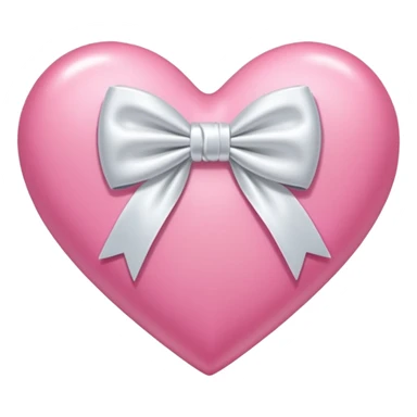 Pink heart with white bow  sticker