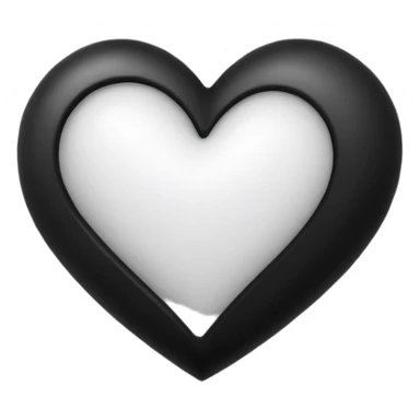 Black and white mix heart sticker