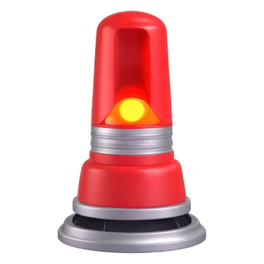 3D render of a red emergency siren light with a bright glow on top of a silver base, in Pixar-style, soft shadows, isolated on white background, professional but playful look

 sticker
