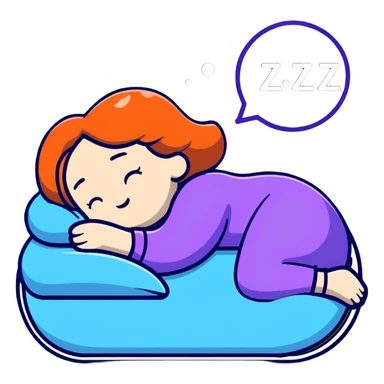 girl sleeping with zzz bubble and snoring sticker