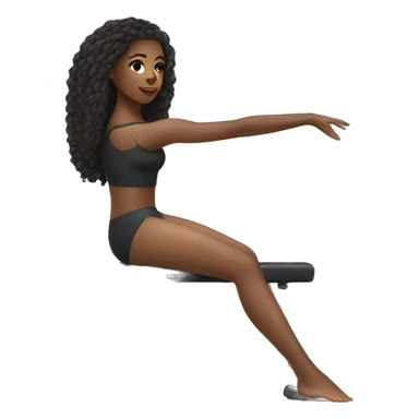 Beautiful black woman doing barre pilates with long kinky haïr sticker