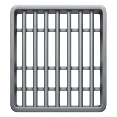 If there was a jail cell emoji in iOS, how would you design and iOS style emoji. Create an jail cell emoji with no prisoner. (Not a cage must be single 4 rods facing to front view point) sticker
