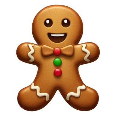 gingerbread man in emoji style sticker