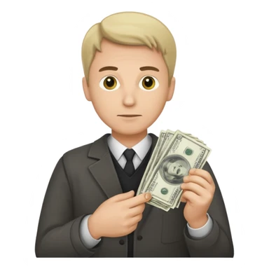 rich guy with money in hand sticker