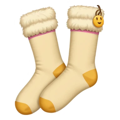 Beige fluffy socks sticker
