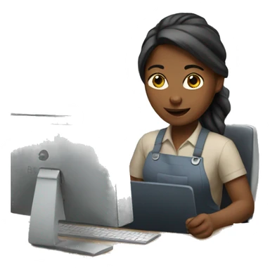 Girl at work  sticker