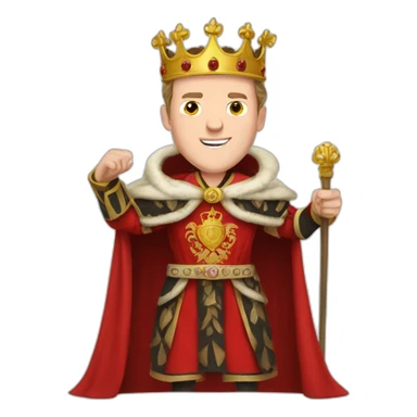 Jonathan Toews as a king with a royal robe on sticker